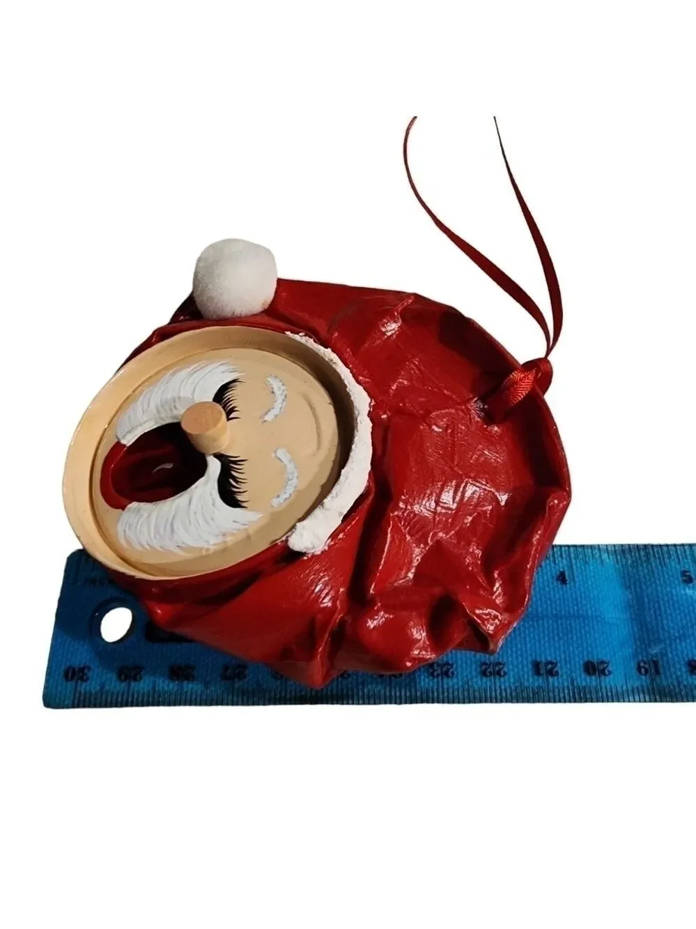 Soda can Santa Hand painted Santa ornament smash can unique one of a kind